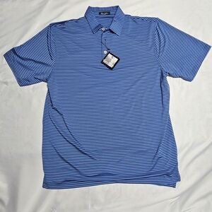 Byron Nelson Men's Classic Blue Striped Polo Shirt